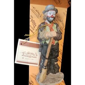 Flambro Emmett Kelly Jr. Sweeping Up Miniature Collection Made in Taiwan NIB